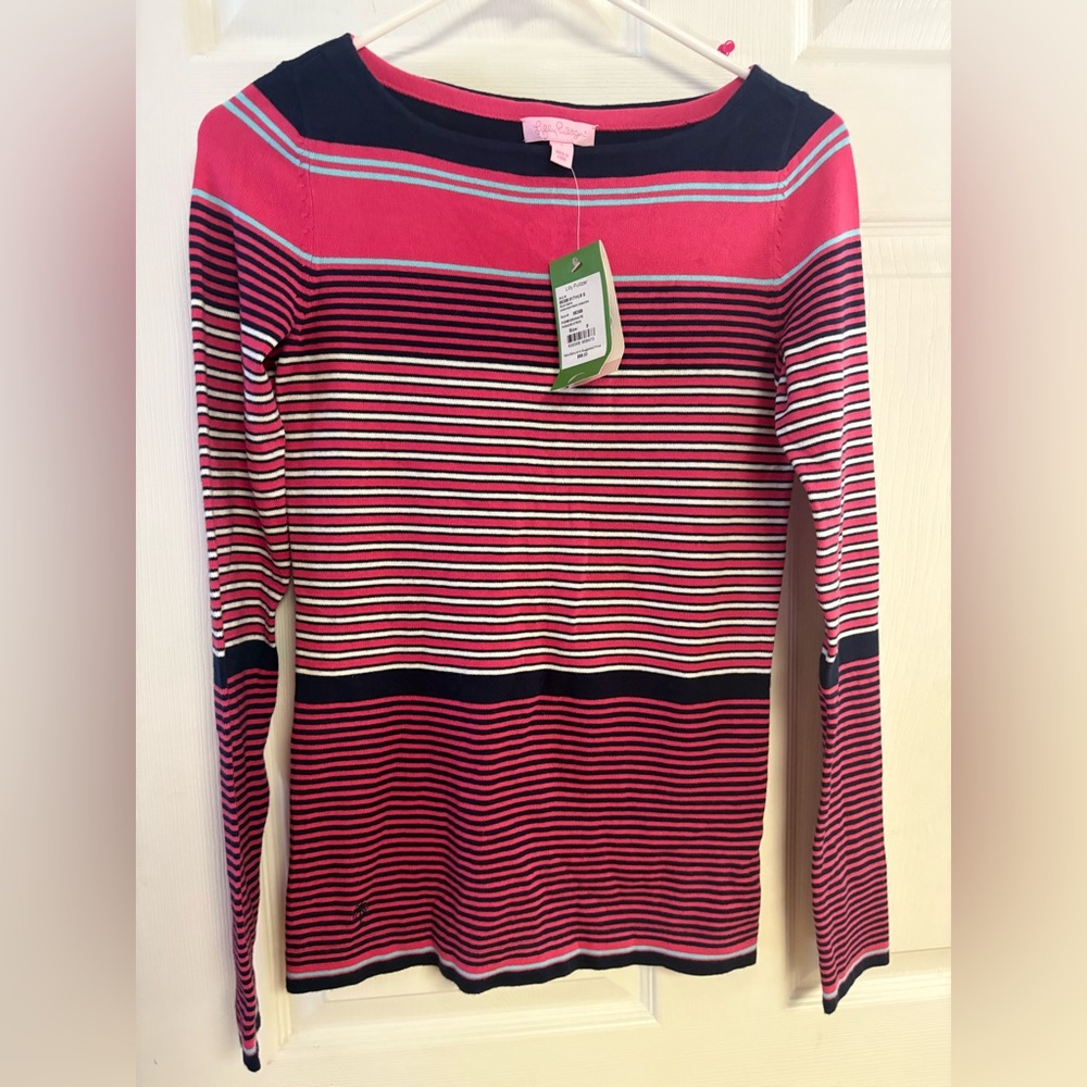 Lilly Pulitzer Maria Boatneck sweater paradise striped small